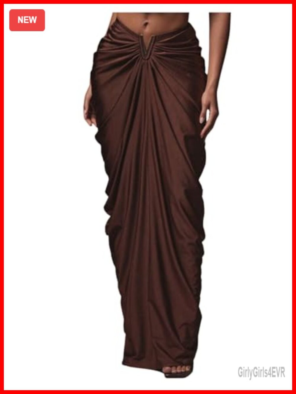 High Waist Ruched Bodycon Maxi Skirt Stretchy Evening Cocktail Skirt